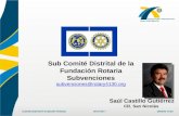 Sub Comité Distrital de la Fundación Rotaria Subvenciones subvenciones@rotary4130.org Saúl Castillo Gutiérrez CR. San Nicolás.