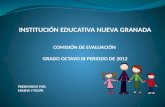 INSTITUCIÓN EDUCATIVA NUEVA GRANADA COMISIÓN DE EVALUACIÓN GRADO OCTAVO III PERIODO DE 2012 PRESENTADO POR: MILENA Y FELIPE.