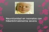 Neurotoxidad en neonatos con hiberbilirrubinemia severa.