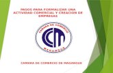 PASOS PARA FORMALIZAR UNA ACTIVIDAD COMERCIAL Y CREACION DE EMPRESAS CAMARA DE COMERCIO DE MAGANGUE.