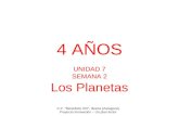 4 AÑOS UNIDAD 7 SEMANA 2 Los Planetas C.P. “Benedicto XIII”- Illueca (Zaragoza) Proyecto Innovación – Un plan lector.