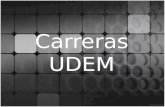 Carreras UDEM. Divisiones: Arte, Arquitectura y Diseño Ciencias de la Salud Derecho y Ciencias Sociales Educación y Humanidades Ingeniería y Tecnología.