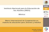Instituto Nacional para la Educación de los Adultos (INEA) México Marco Internacional de Cooperación en materia de educación para Jóvenes y Adultos Asunción,