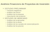 Análisis Financiero de Proyectos de Inversión ESTUDIO PRELIMINAR –Factores Negativos –Análisis del sector –Análisis de la empresa –Descripción del producto.