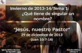 Estudios Bíblicos Lifeway ® Invierno de 2013-14/Tema 1: ¿Qué tiene de singular un nombre? “ Jesús, nuestro Pastor ” 29 de diciembre de 2013 ( Juan 10:7-16.