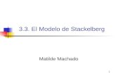 1 3.3. El Modelo de Stackelberg Matilde Machado. Economía Industrial - Matilde Machado El Modelo de Stackelberg 2 3.3. El Modelo de Stackelberg los mismos.