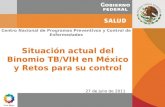 30 de Julio 2010 Centro Nacional de Programas Preventivos y Control de Enfermedades Situación actual del Binomio TB/VIH en México y Retos para su control.