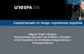 Capital basado en riesgo: experiencia española Miguel Ángel Vázquez Responsable Ejecutivo de Análisis y Estudios Unión Española de Entidades Aseguradoras.