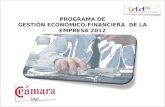 PROGRAMA DE GESTIÓN ECONÓMICO-FINANCIERA DE LA EMPRESA 2012.