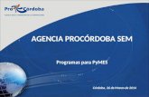 AGENCIA PROCÓRDOBA SEM Programas para PyMES Córdoba, 26 de Marzo de 2014.