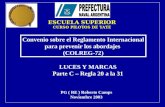 Convenio sobre el Reglamento Internacional para prevenir los abordajes (COLREG-72) LUCES Y MARCAS Parte C – Regla 20 a la 31 PG ( RE ) Roberto Camps Noviembre.