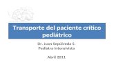 Transporte del paciente crítico pediátrico Dr. Juan Sepúlveda S. Pediatra Intensivista Abril 2011.
