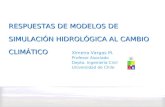 RESPUESTAS DE MODELOS DE SIMULACIÓN HIDROLÓGICA AL CAMBIO CLIMÁTICO Ximena Vargas M. Profesor Asociado Depto. Ingeniería Civil Universidad de Chile.