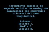 Tratamiento agresivo de segunda recidiva de meningioma parasagital con compromiso bilateral del seno longitudinal. Autores: Navarre J. Stella O. Vasquez.