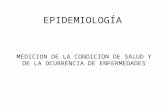 EPIDEMIOLOGÍA MEDICION DE LA CONDICION DE SALUD Y DE LA OCURRENCIA DE ENFERMEDADES.