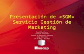 Presentación de «SGM» Servicio Gestión de Marketing David Arellano Leonardo Fernández Taller de Proyecto Integral Jorge Saavedra 24 de Abril de 2012.