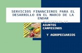 SERVICIOS FINANCIEROS PARA EL DESARROLLO EN EL MARCO DE LA ENDAR MINISTERIO DE ASUNTOS CAMPESINOS Y AGROPECUARIOS.