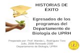 HISTORIAS DE ÉXITO Egresados de los programas del Departamento de Biología de UPRH Preparado por: Prof. Wanda L. Rodríguez Toro Julio, 2008-Revisado 2009.