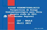 RIESGO HIDROMETEOROLOGICO Perspectivas de Riesgo Hidrometeorológico para Chile durante otoño de 2015. Resumen Regional CAT – MAULE Abril 2015 Abril 06.