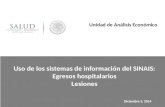 Uso de los sistemas de información del SINAIS: Egresos hospitalarios Lesiones 1 Unidad de Análisis Económico Diciembre 3, 2014.