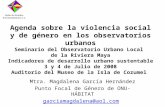 Agenda sobre la violencia social y de género en los observatorios urbanos Seminario del Observatorio Urbano Local de la Riviera Maya Indicadores de desarrollo.