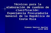 Técnicas para la elaboración de cuadros de clasificación: Experiencia Procuraduría General de la República de Costa Rica Xiomara Ramírez Aguilar Julio.