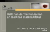 Dra. María del Carmen Seijas Sende. Sumario Algoritmo diagnóstico para diferenciar entre una lesión melanocítica y una no melanocítica. Criterios dermatoscópicos.