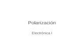 Polarización Electrónica I. Contenido Punto de operación Polarización fija Circuito estabilizado en emisor Polarización por divisor de voltaje Polarización.