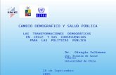 CAMBIO DEMOGRAFICO Y SALUD PÚBLICA LAS TRANSFORMACIONES DEMOGRÁFICAS EN CHILE Y SUS CONSECUENCIAS PARA LAS POLÍTICAS PÚBLICA 28 de Septiembre 2005 Dr.