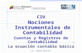Lic. Joaquín Martínez CIU Nociones Instrumentales de Contabilidad Cuentas y Registros de Contabilidad La ecuación contable básica.