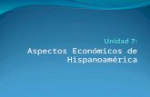 Aspectos Económicos de Hispanoamérica. Objetivos de la unidad 7: Las alumnas desarrollan un entendimiento sobre las causas de la pobreza en los países.