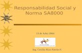 Responsabilidad Social y Norma SA8000 Ing. Cecilia Rizo Patrón P. 13 de Julio 2004.
