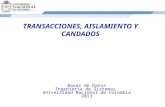 TRANSACCIONES, AISLAMIENTO Y CANDADOS Bases de Datos Ingeniería de Sistemas Universidad Nacional de Colombia 2013.
