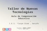 A.C.E. CARPE DIEM1 Taller de Nuevas Tecnologías Aula de Compensación Educativa I.E.S. “Carpe Diem”, Getafe Curso 2006/2007.