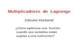 Multiplicadores de Lagrange Cálculo Vectorial ¿Cómo optimizar una función cuando sus variables están sujetas a una restricción?