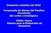Desastres notables del 2012 Temporada de tifones del Pacífico Occidental (En orden cronológico) Walter Hayes Alianza para la Reducción de Desastres.