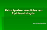 Principales medidas en Epidemiologia Principales medidas en Epidemiologia Nut. Ángela Martínez A.
