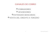 CANALES DE COBRO  COBRADORES  VENDEDORES  ENTIDADES BANCARIAS  VENTA DEL CREDITO A TERCERO 1ING PAULINA EGAS P.