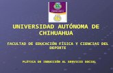 UNIVERSIDAD AUTÓNOMA DE CHIHUAHUA FACULTAD DE EDUCACIÓN FÍSICA Y CIENCIAS DEL DEPORTE PLÁTICA DE INDUCCIÓN AL SERVICIO SOCIAL.