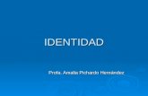 IDENTIDAD Profa. Amalia Pichardo Hernández. Concepto  Mussen (1982), señala que la identidad es la conceptualización de sí mismo como una persona distinta,
