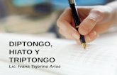 DIPTONGO, HIATO Y TRIPTONGO Lic. Ivana Tejerina Arias.