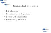 1 Seguridad en Redes Introducción Estructura de la Seguridad Sector Gubernamental Productos y Servicios.