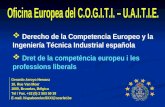 Derecho de la Competencia Europeo y la Ingeniería Técnica Industrial española  Dret de la competència europeu i les professions liberals Gerardo Arroyo.