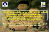 Insulino resistencia y SM en la edad pediatrica : etiopatogenia, fisiopatología, estudio clínico y enfrentamiento terapeutico. Dra. R. Burrows. Programa.