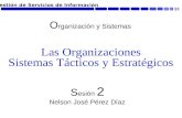 Las Organizaciones Sistemas Tácticos y Estratégicos S esión 2 Nelson José Pérez Díaz O rganización y Sistemas Gestión de Servicios de Información.