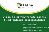 CURSO DE EPIDEMIOLOGÍA BÁSICA 1. El enfoque epidemiológico Dr. Alexis Sandí Centro de Capacitación – Alto de Ochomogo Lunes, 19 de abril 2010.