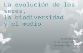 La evolución de los seres, la biodiversidad y el medio. Realizado por: Yaiza Largo Villena Victoria Ruiz Perea.