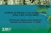 Análisis de Riesgo y sus componentes (FDA, FAO, OPAS/OMS) III Encontro Nacional da Vigilância Sanitária de Alimentos, 7-4-2008.