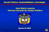 1 Deuda Pública: Sostenibilidad y Estrategia Agosto de 2000 Juan Mario Laserna Director General de Crédito Público.