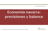 Economía navarra: previsiones y balance 18 de marzo de 2015 Consejera de Economía, Hacienda, Industria y Empleo.